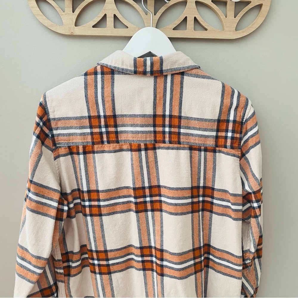 Universal Thread Button Up Flannel Top Cream/Oran… - image 7